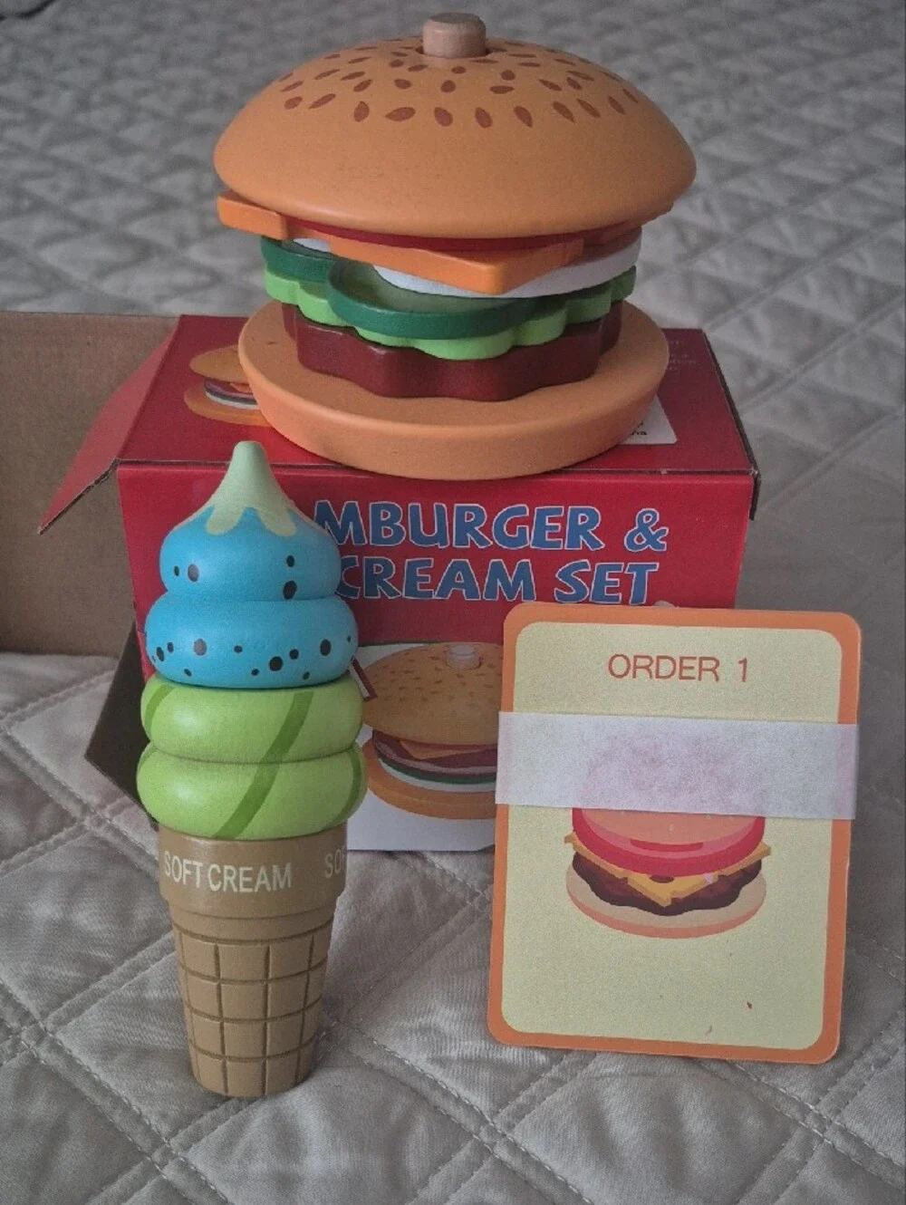 Hamburger & Ice Cream Toy Set - New